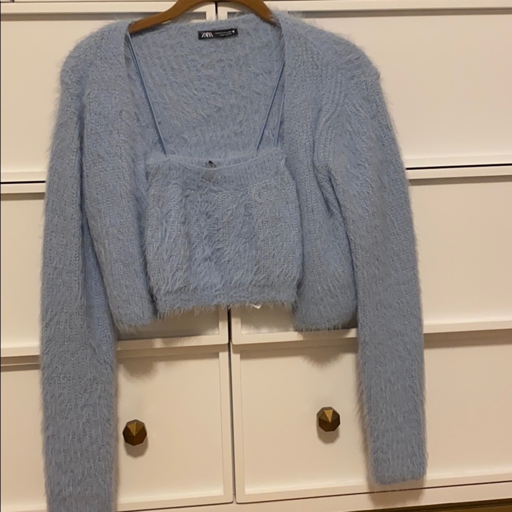 Cropped cardigan set